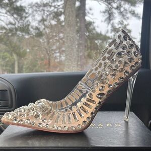 Azalea Wang Elegant Crystal-Embellished Heels Sz 11